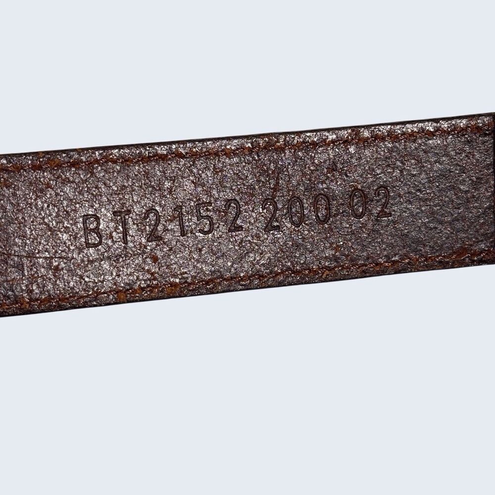 Vintage Fossil Belt Womens Medium 28-32” Brown Genuine Leather Braided Links Y2K - Picture 6 of 9